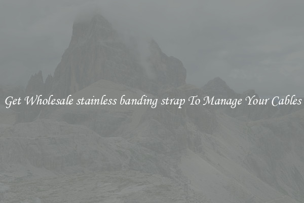 Get Wholesale stainless banding strap To Manage Your Cables