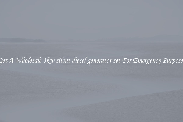 Get A Wholesale 3kw silent diesel generator set For Emergency Purposes