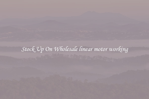 Stock Up On Wholesale linear motor working